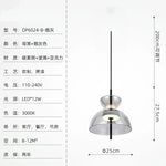 suspension lumineuse moderne transparente noir minimaliste led pendentif simple salle manger cuisine bar restaurant