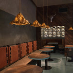 suspension lumineuse marron clair moderne résine cuisine salon restaurant chambre