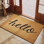 tapis d'entrée marron clair motif smiley hello extérieur moderne antidérapant porte d'entrée