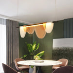 suspension lumineuse moderne blanc beige doré demi cercles translucides opaques chambre salon