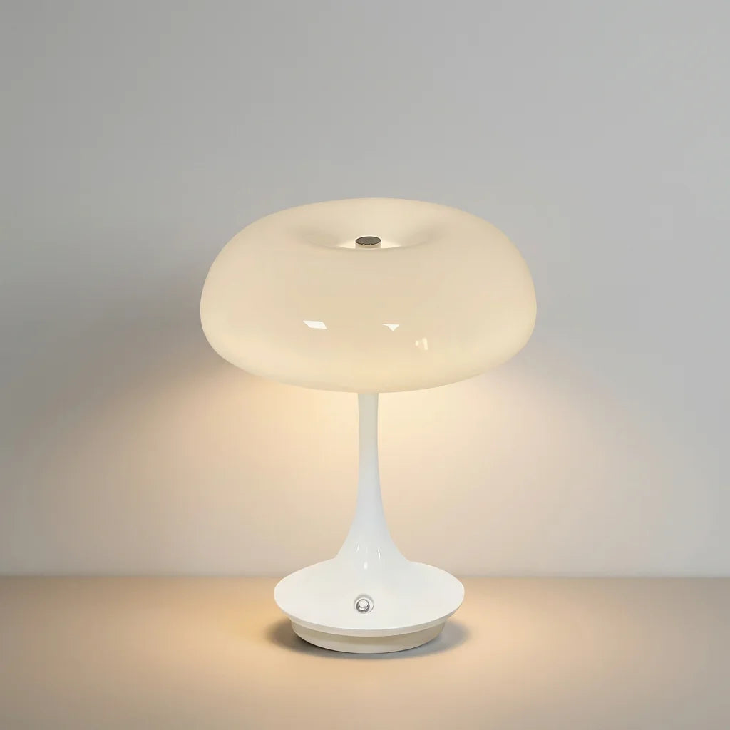 veilleuse lampe table forme champignon couleur orange moderne anti dérapant led usb rechargeable