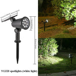 projecteur solaire led étanche spots ip65 abs noir moderne jardin
