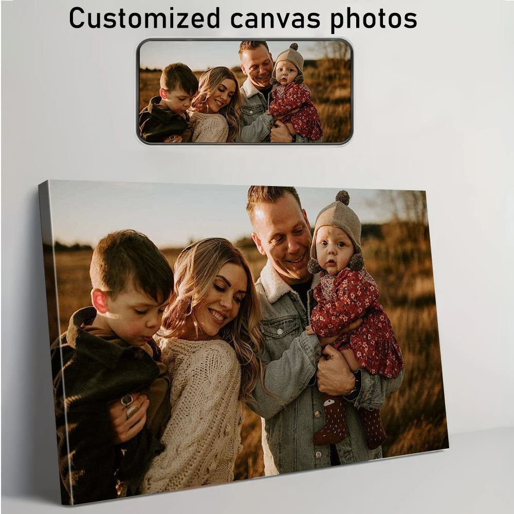 toile personnalisée photo famille moderne multicolore kit montage sans cadre(vertical rectangle)
