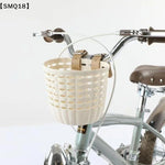 panier vélo rose clair noir perforé cercles moderne pratique cuir boucle