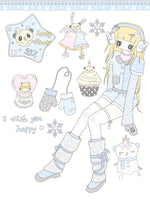 stickers dessin animé filles motifs colorés personnages doux accessoires variés animes vibrant palette couleursscrição