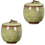 pots thé céramique texture craquelée anneau doré couvercle classique vert bleu rose marron clair