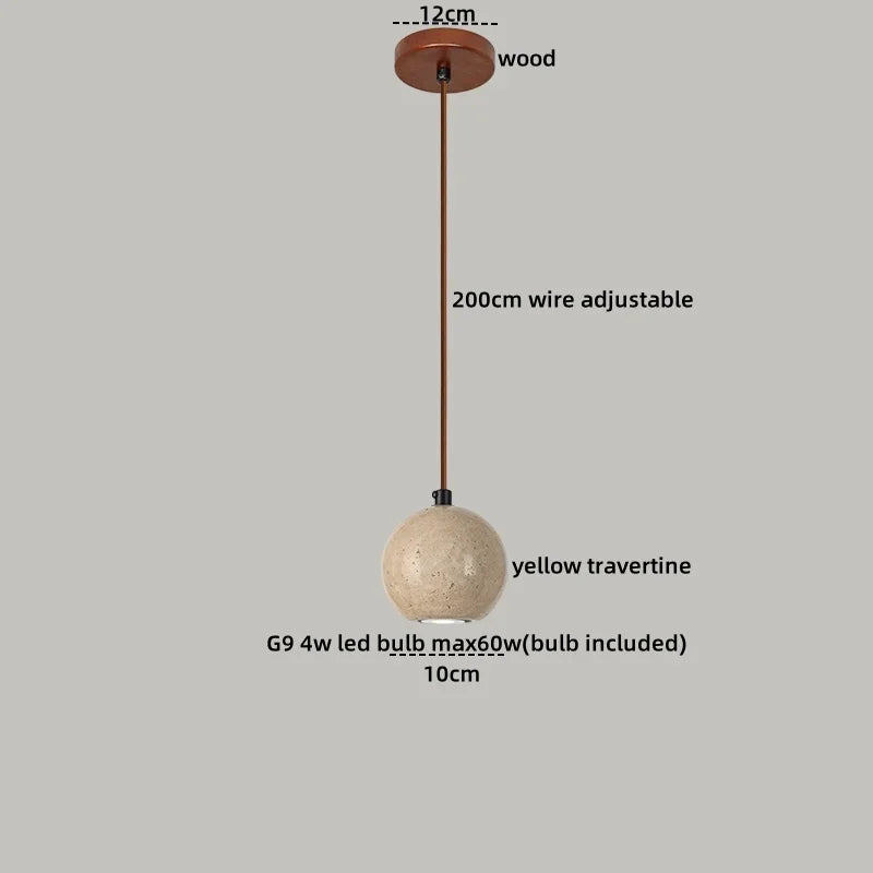 suspension lumineuse moderne pierre naturelle blanc brun lustre salon cuisine chambre minimaliste