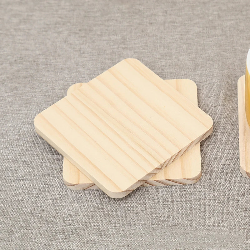 coasters bois hexagonaux carrés modernes rayures geometriques naturels respectueux environnement