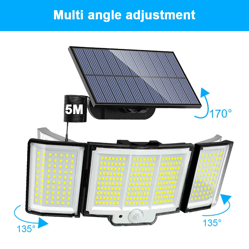 lampe solaire led extérieure imperméable ip65 détecteur mouvement modes éclairage moderne clips