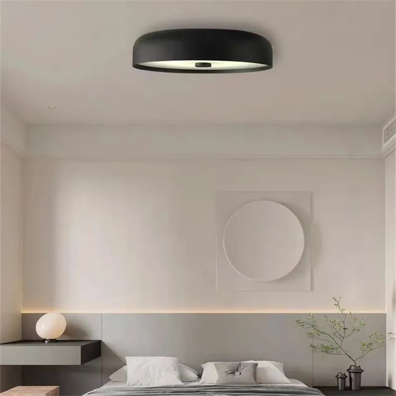 plafonnier moderne minimaliste blanc noir marron adhésif mat opacité éclairage salon chambre Küche