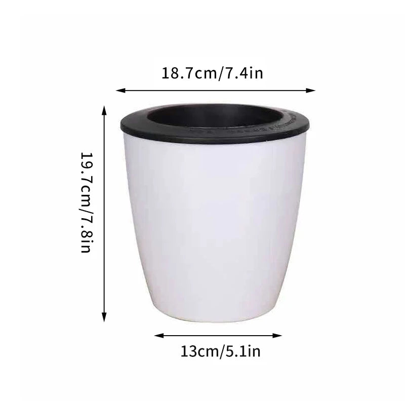 pots fleurs modernes blancs noirs doubles couches absorption eau grandes plantes bonsaï