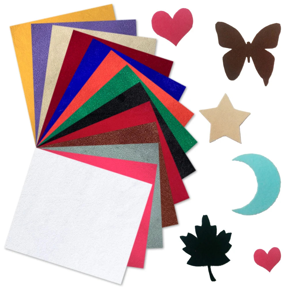 autocollants velours adhésifs glitter coeurs papillons étoiles lunes feuilles bricolage décoration boîte livre simple