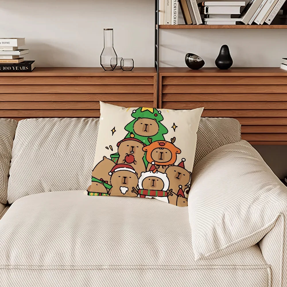 taie d'oreiller coussin cartoon personnages Noël coton polyester 40x40cm 45x45cm 50x50cm 60x60cm fixations