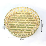paniers bambou tissage régulier motifs géométriques naturel vert clair traditionnels artisans respectueux environnement