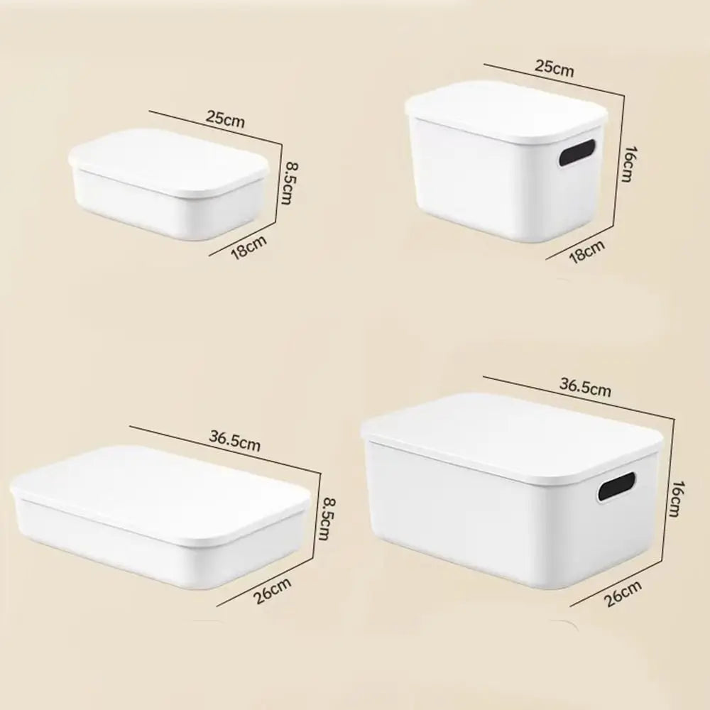 boîtes rangement empilables boîte rose clair blanc modernes minimalistes poignées plastique