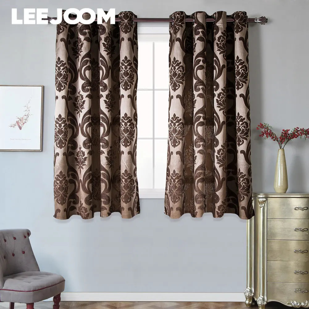 rideaux marron beige noir gris floral imprimé opacité classique anneaux inclusextérieur salon