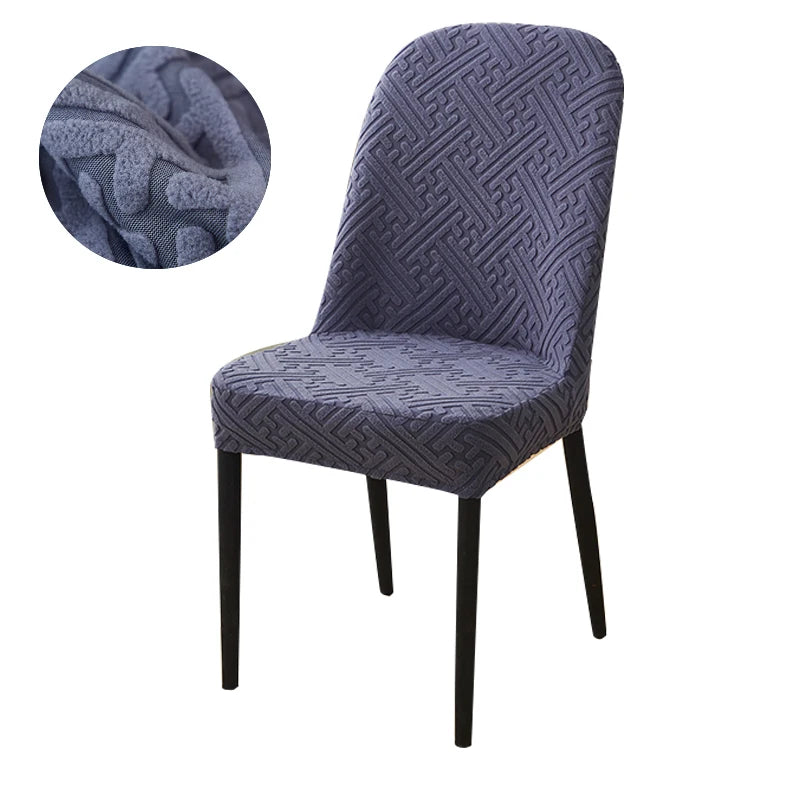 housse chaise extensible jacquard gris moderne fauteuil salle manger banquet