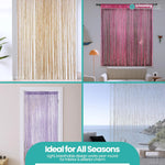 rideau blanc semi transparent moderne chainettes polyester 100x200cm chambre salon