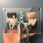 cadre photo acrylique transparent kpop photocard stand rubans satinés décoration moderne porte rétros kpop