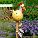 figurines poulets noir blanc rose bleu jaune gris points noirs fond clair decoratif clips