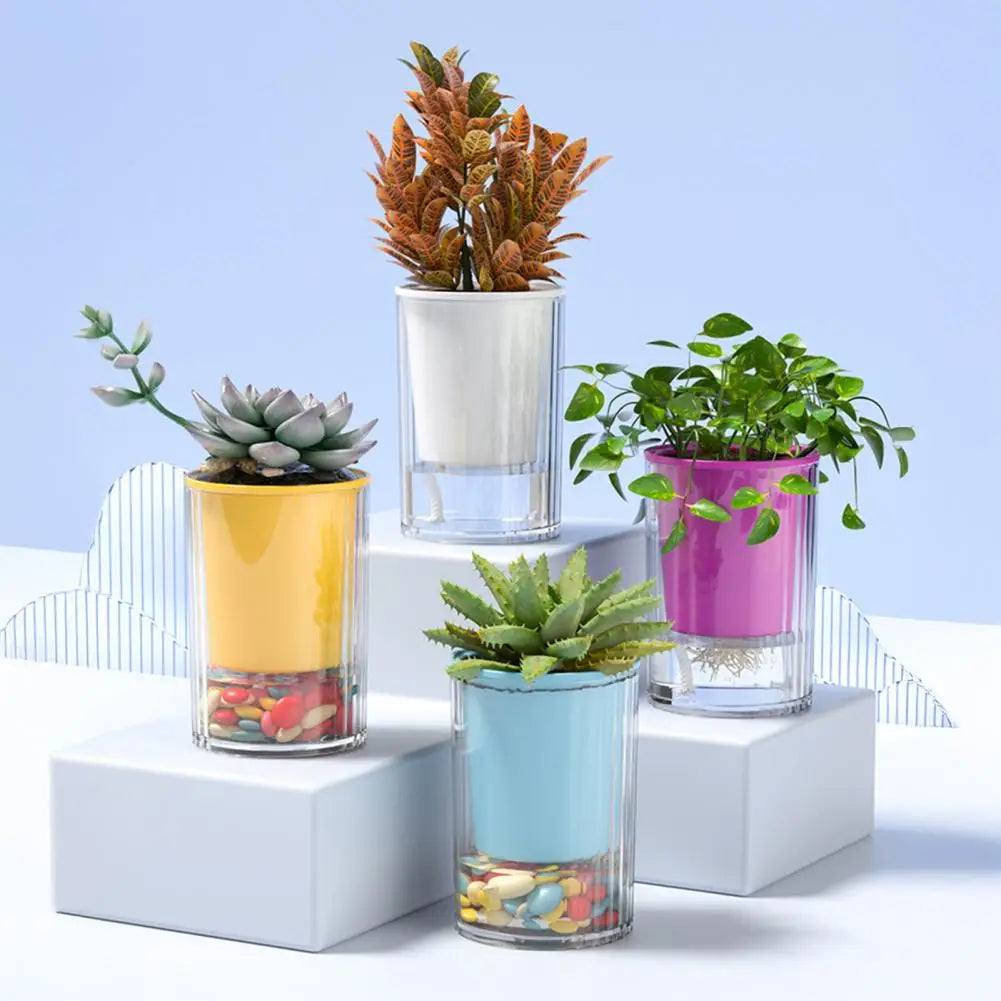 pot plante transparent auto arrosage plante verte absorbant coton conteneur eau moderne minimalisteintérieurextérieur