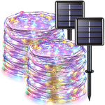 guirlande lumineuse solaire multicolore 22m ip68 étanche modes interrupteur modernes ledextérieur festive