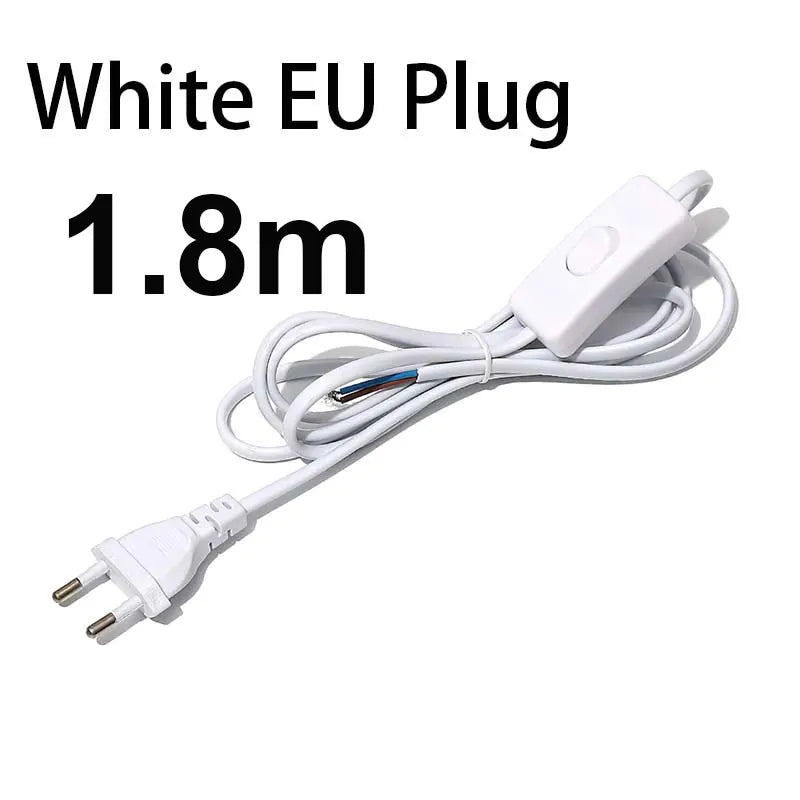 câble électrique interrupteur noir blanc moderne 1m 1.8m 3m 5m vde safe