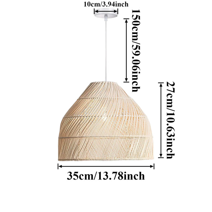 Abat jour moderne tissé main noir beige clair suspension artisanal
