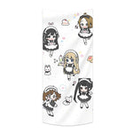 serviettes plage dessins animés personnages étoiles blanc rose noir gris beige