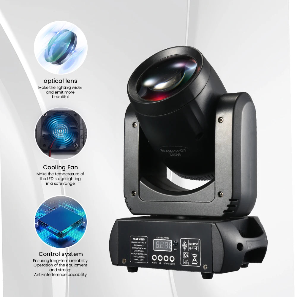 projecteur led mobile 150w noir moderne effet scène dji dmx disco club