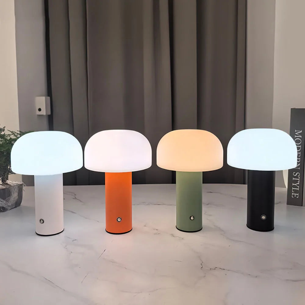 lampe table moderne rechargeable led 5v blanc orange vert noir touch switch bas haut