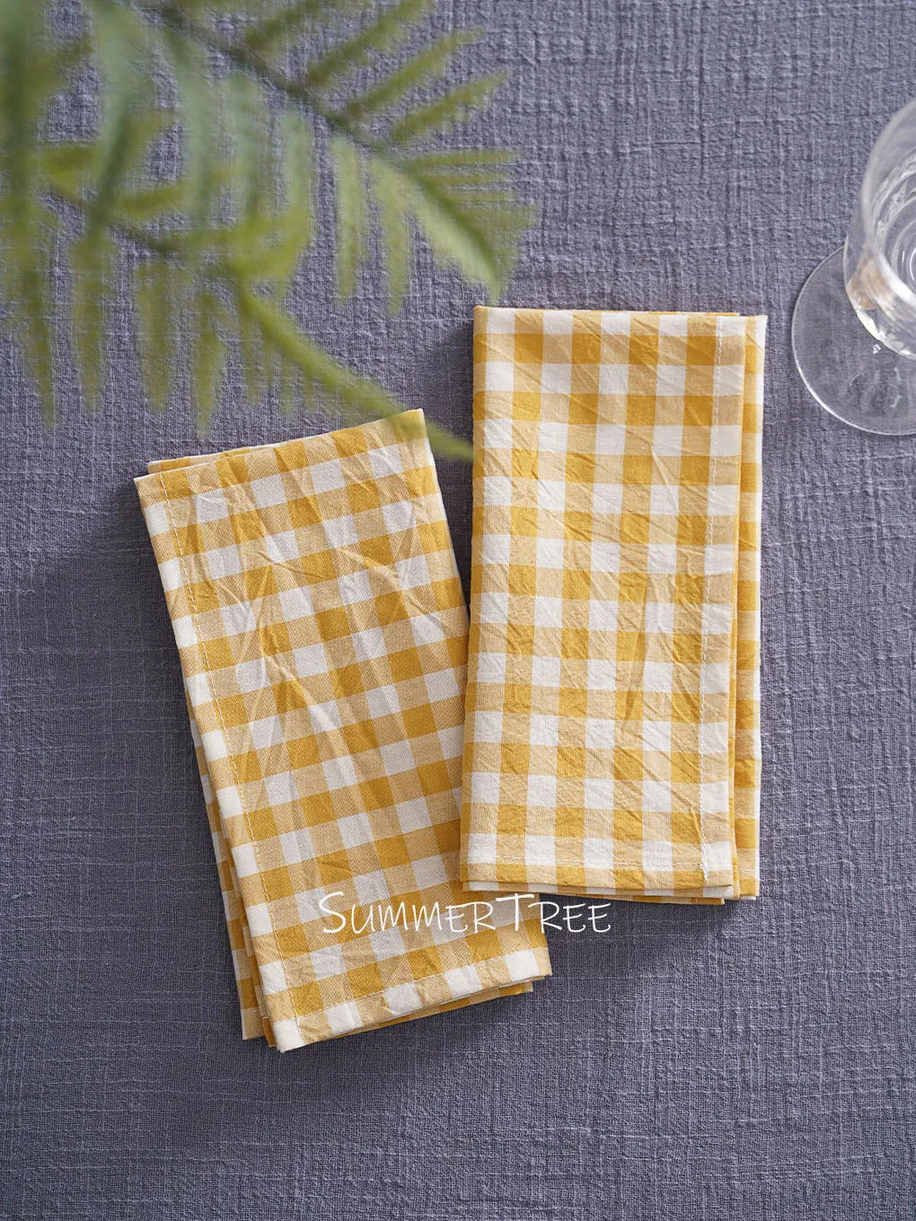 serviettes table coton carreaux rouge blanc bleu marron jaune classiques réutilisables maison party banquet