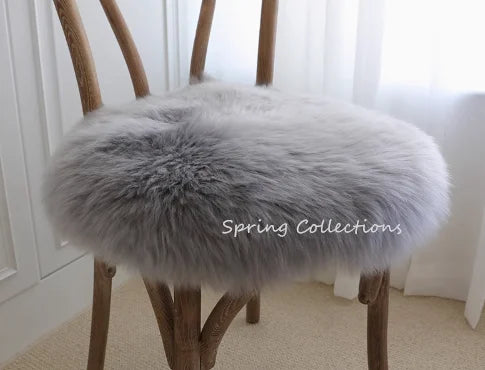 coussin chaise rond laine mouton fourrure épaisse doux confortable siège moderne