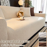 Housse canapé jacquard beige extensible élastique moderne lavable machine 90 350cm