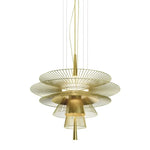 suspension lumineuse moderne dorée cercles concentriques opaque chaîne câble électrique 60 249 lumens 90