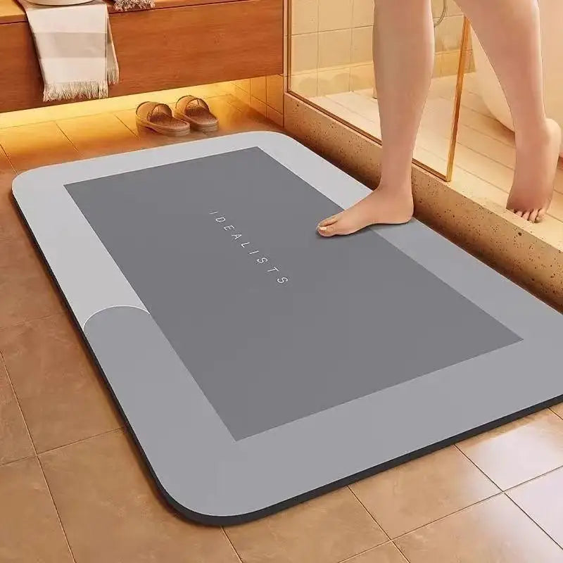 tapis bain gris marron clair moderne antidérapant absorbant douche salle bain maison