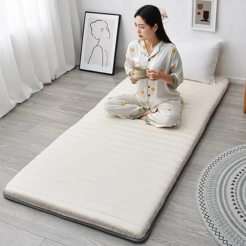 Matelas mousse mémoire forme fibre polyester 90x190CM bleu rose gris moderne