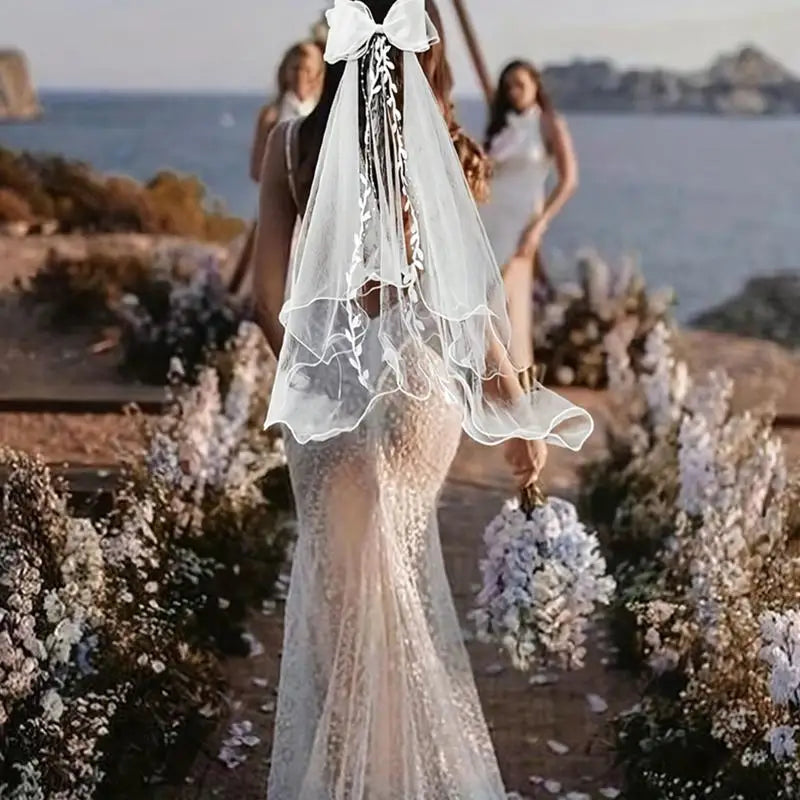 voile mariée blanc dentelle franges classique transparente romantique