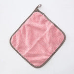 serviette cuisine microfibre absorbante rose bleu nettoyage vaisselle ménager douce pratique lot