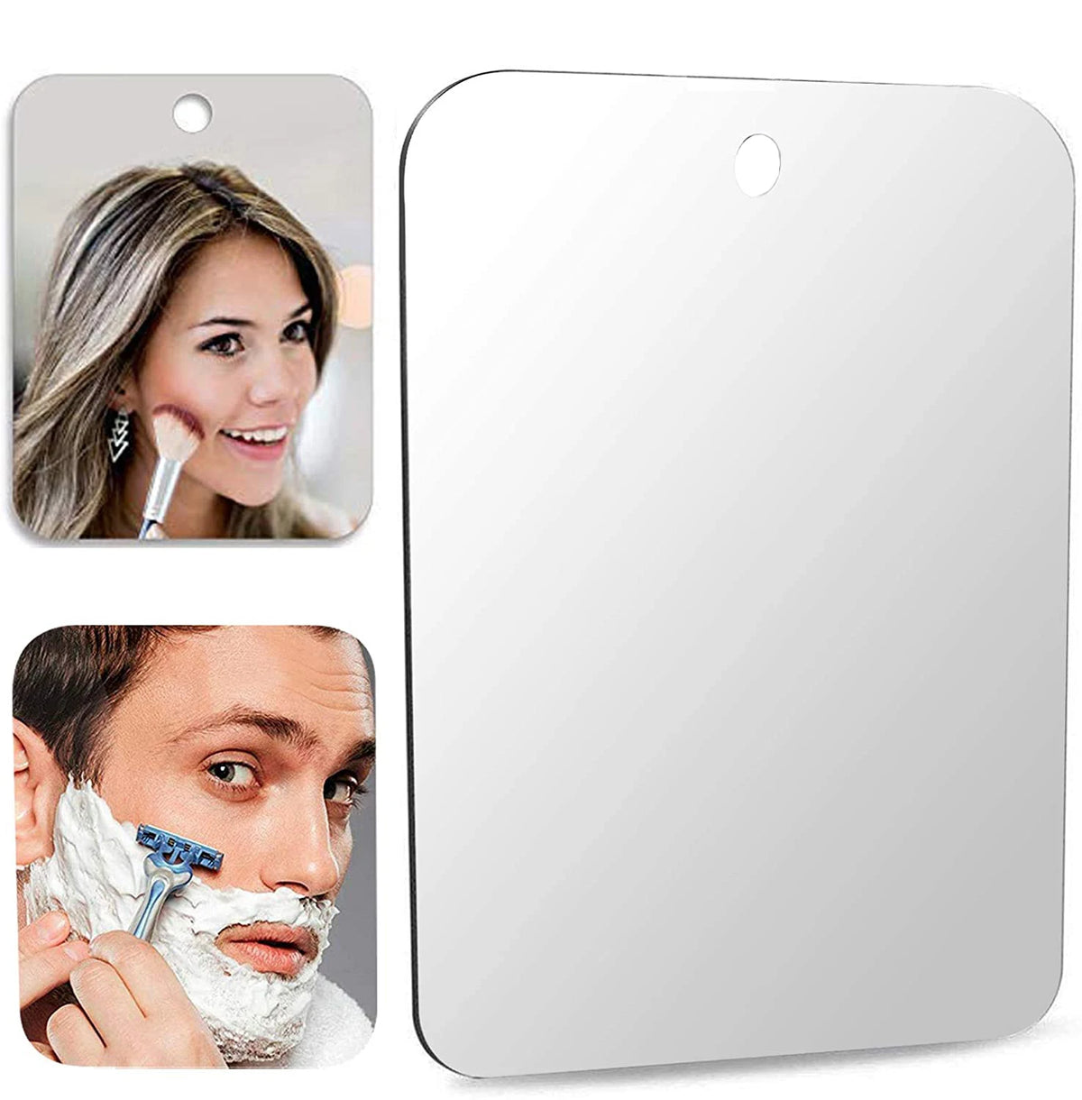 miroir moderne portable argenté sans brouillard adhésif rectangle plastique acrylique