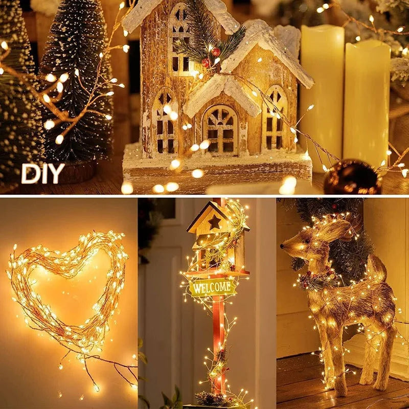 guirlande lumineuse led blanc effets multicolores télécommande noël décoration intérieure festive 3m 6m