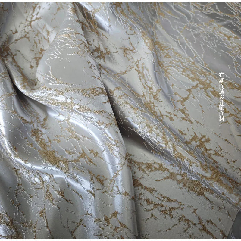 tissu marbré blanc doré classique opacique polyester 150cm bricolage décoration maison