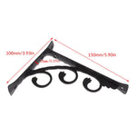 brackets metal floral decorative shelf support black iron rustic vintage display angle
