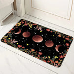 tapis sol boho mystique lune soleil fleurs géométrique bleu orange noir rose blanc