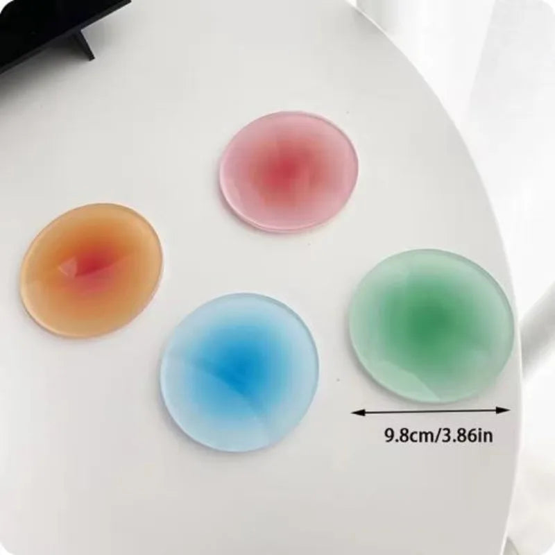 coasters acrylique couleur dégradée vert clair rose bleu moderne minimaliste maison