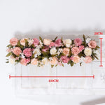 guirlande florale artificielle fleurs roses feuilles vertes décoration intérieure classique 100x28cm anniversaire mariage