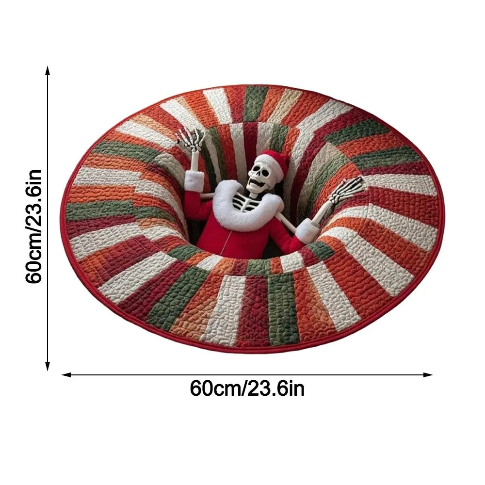 tapis rouge noël décoration père noël squelette motifs festifs maison chambre
