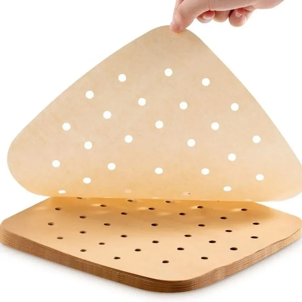 papier frire air fryer perforé moderne antiadhésif 18.5x18.5cm 20.5x20.5cm 23x23cm opaque beigeclair