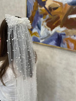 voile mariée court transparent élastique bohème élégant fixation tête