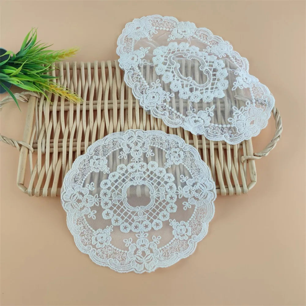 serviettes table classiques dentelle blanche maison festives round 18cm 27cm ovale 17x28cm 19x30cm 29x45cm